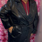 Trenchcoat Leather Look Zwart Plus Size maat 48 t/m 52
