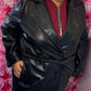 Trenchcoat Leather Look Zwart Plus Size maat 48 t/m 52