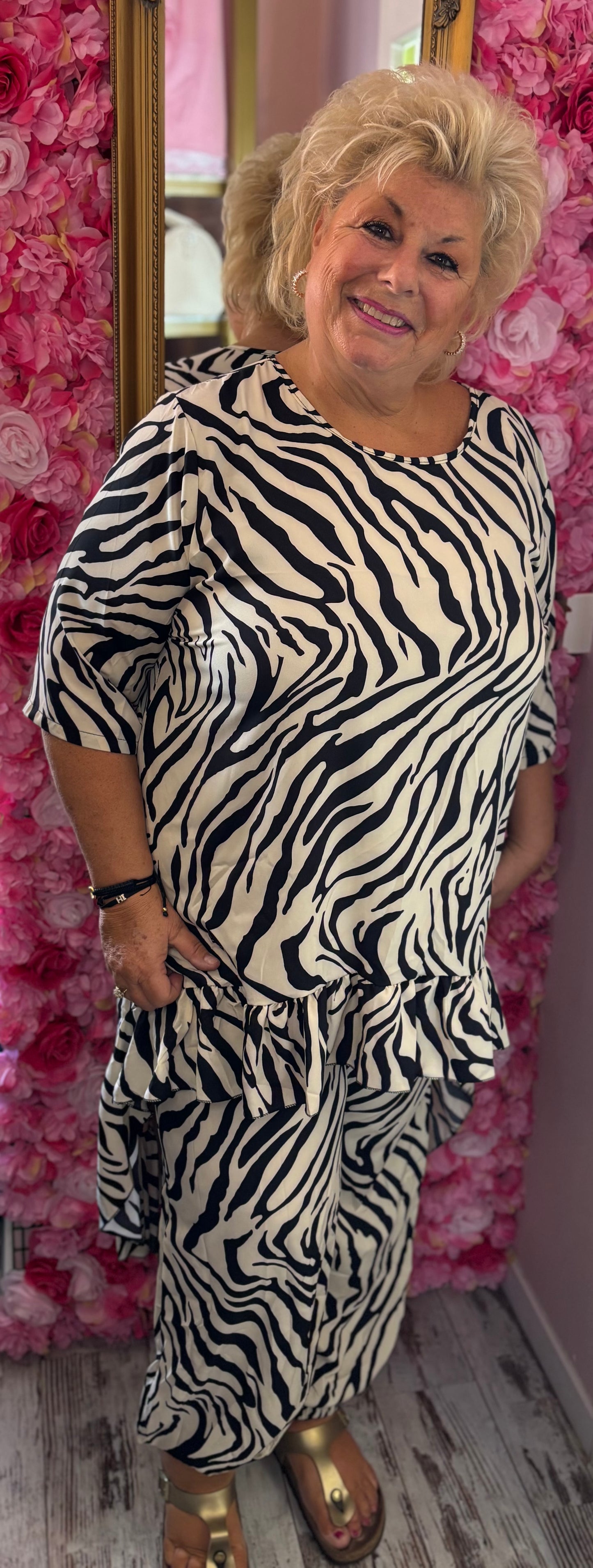 Set Viral Special Zebra Creme Plus Size maat 46 t/m 50-52
