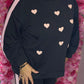 Comfy Set Heart Zwart Plus Size maat 46 t/m 54