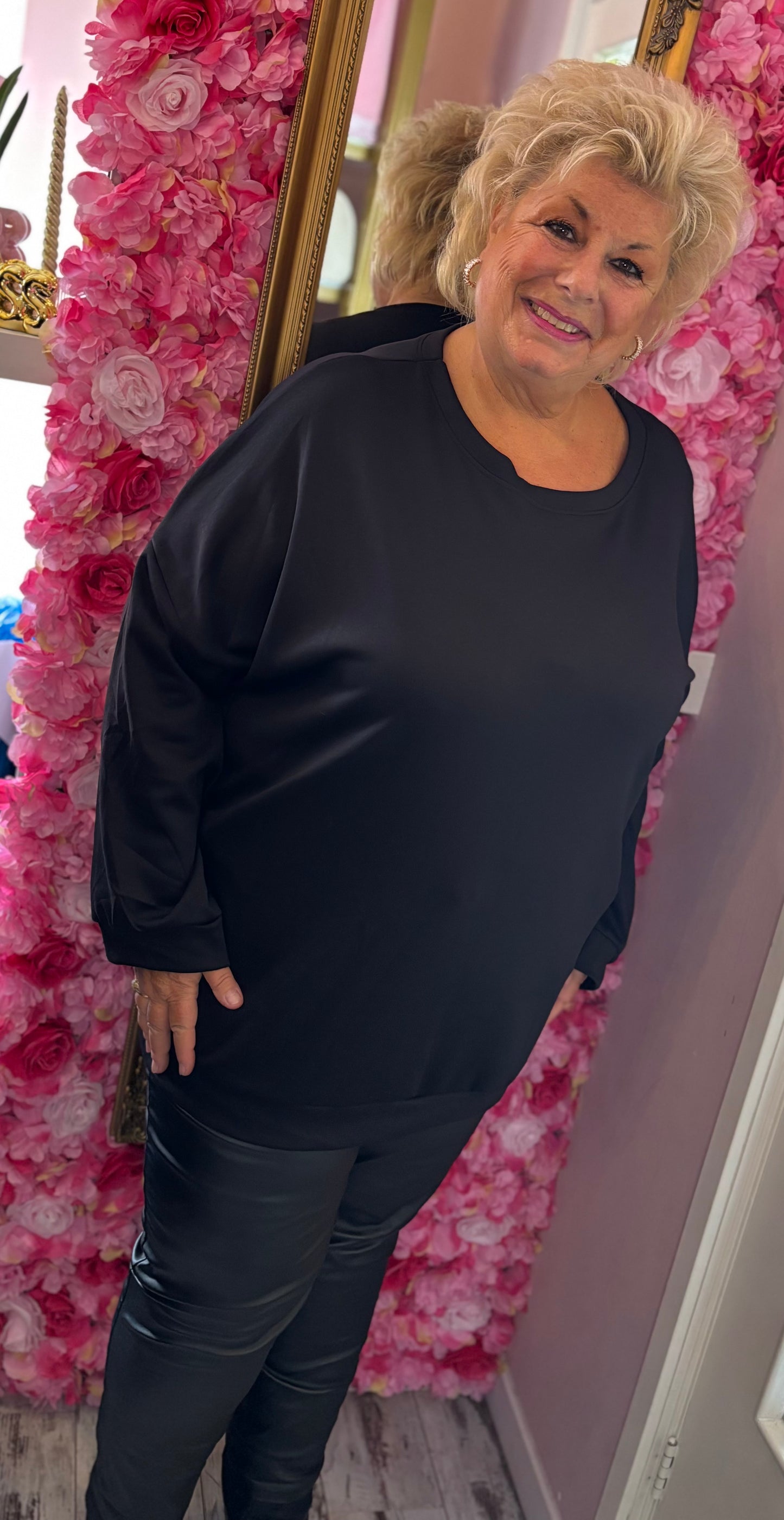 Sweater Basic Zwart Plus Size Maat 50 t/m 56-58