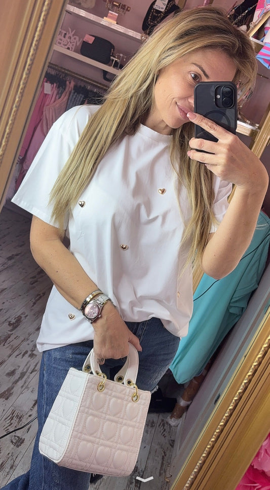 T-shirt Heart Wit tot Maat 42