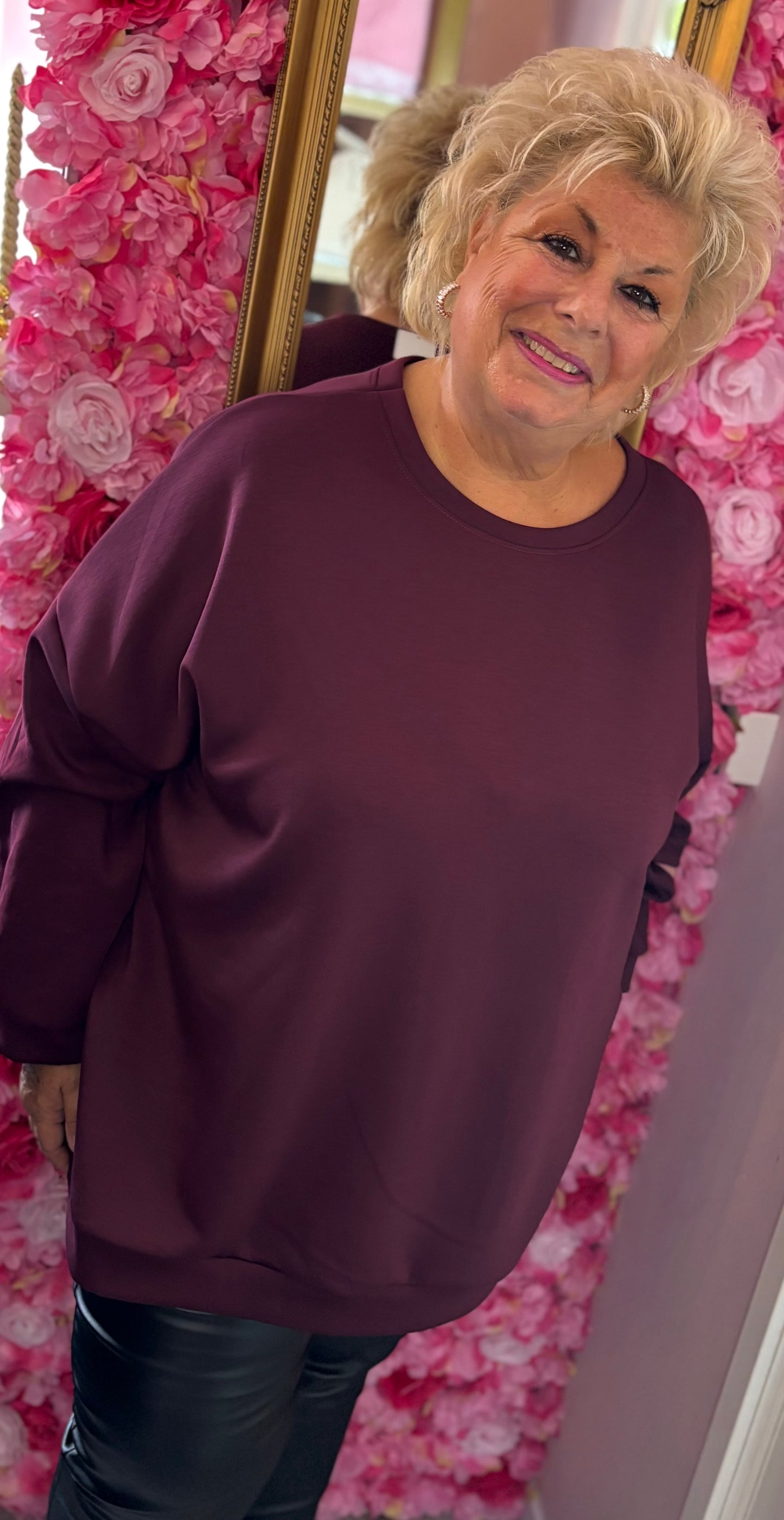Sweater Basic Bordeaux Plus Size Maat 50 t/m 56-58