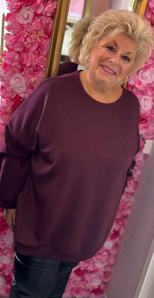 Sweater Basic Bordeaux Plus Size Maat 50 t/m 56-58