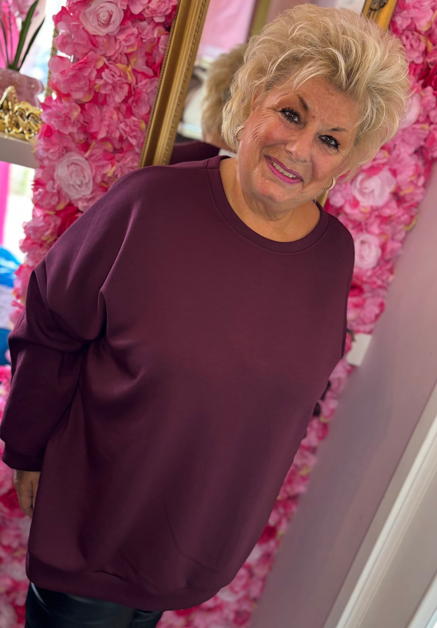 Sweater Basic Bordeaux Plus Size Maat 50 t/m 56-58