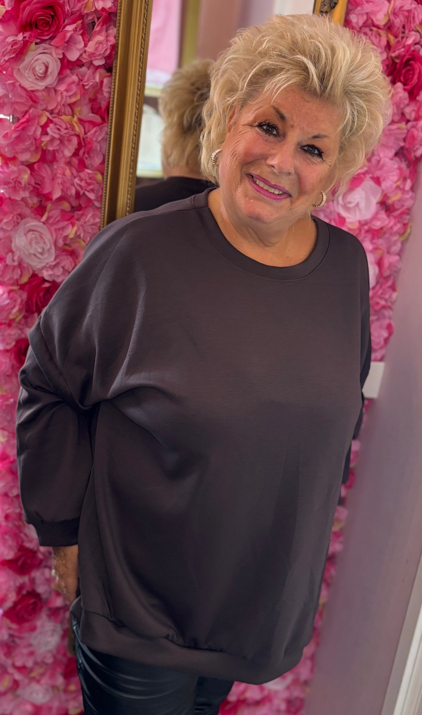 Sweater Basic Bruin Plus Size Maat 50 t/m 56-58