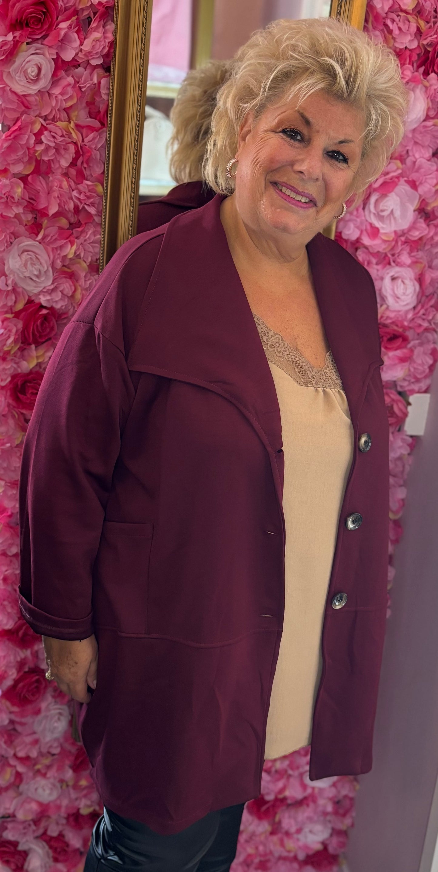 Vest Soft Bordeaux Plus size Maat 48 t/m 54