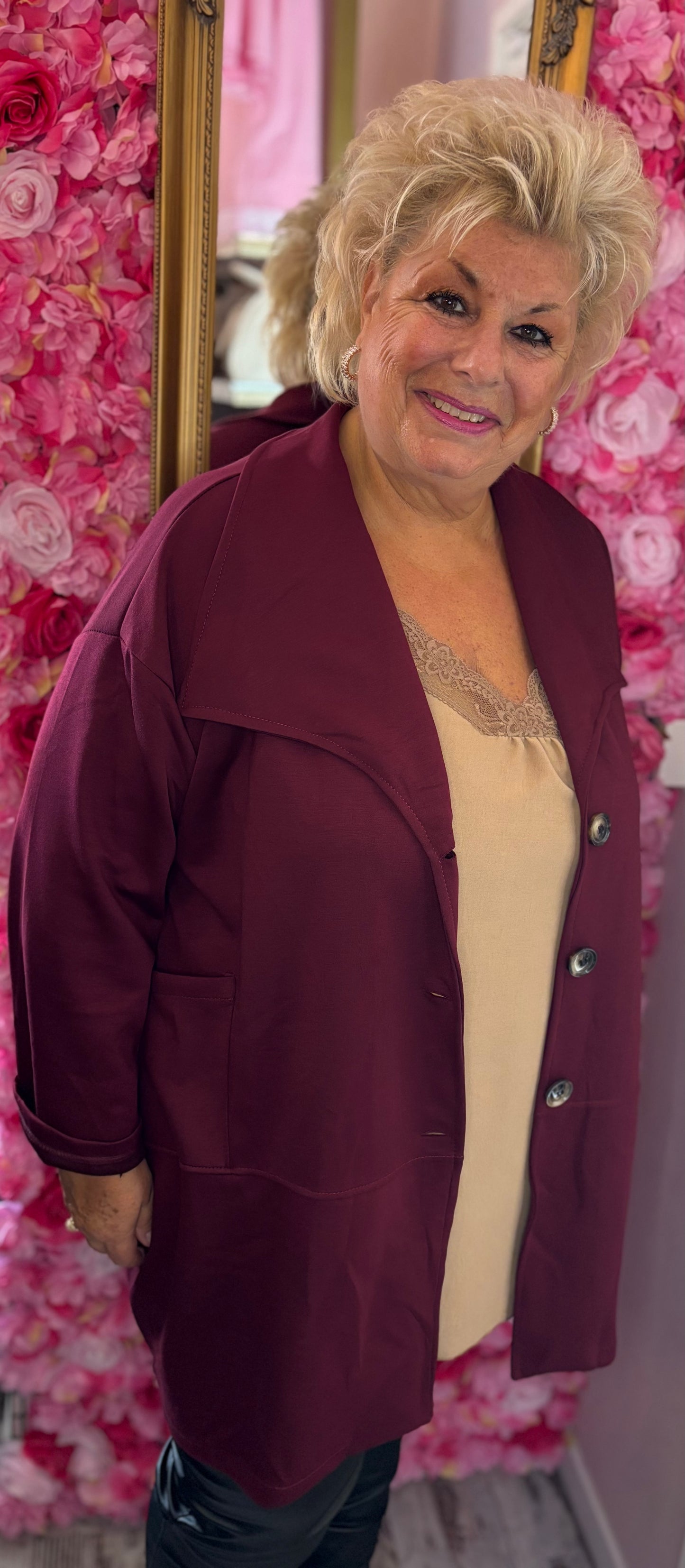 Vest Soft Bordeaux Plus size Maat 48 t/m 54