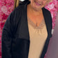 Jacket Suedine Fringe Zwart Plus Size maat 48 t/m 54-56