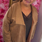 Jacket Suedine Fringe Camel Plus Size maat 48 t/m 54-56
