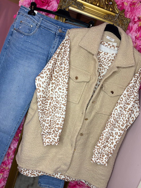 Sweater Happy Panter Beige Plus Size Maat 46 t/m 54