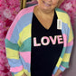 Long Sleeve Love Zwart Plus Size Maat 48 t/m 54