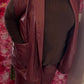 Gilet Leather Look Bordeaux Plus Size Maat 48 t/m 54