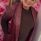 Gilet Leather Look Bordeaux Plus Size Maat 48 t/m 54