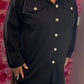Vest Golden Button Zwart Plus size Maat 48 t/m 54-56