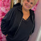 Bomber Suedine Zwart Plus Size Maat 48 t/m 52-54