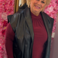 Gilet Leather Look Zwart Plus Size Maat 48 t/m 54