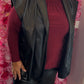 Broek Straight Leather Look Zwart Plus Size Maat 46 t/m 52