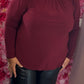 Long Sleeve Travel Bordeaux Plus Size maat 46 t/m 52