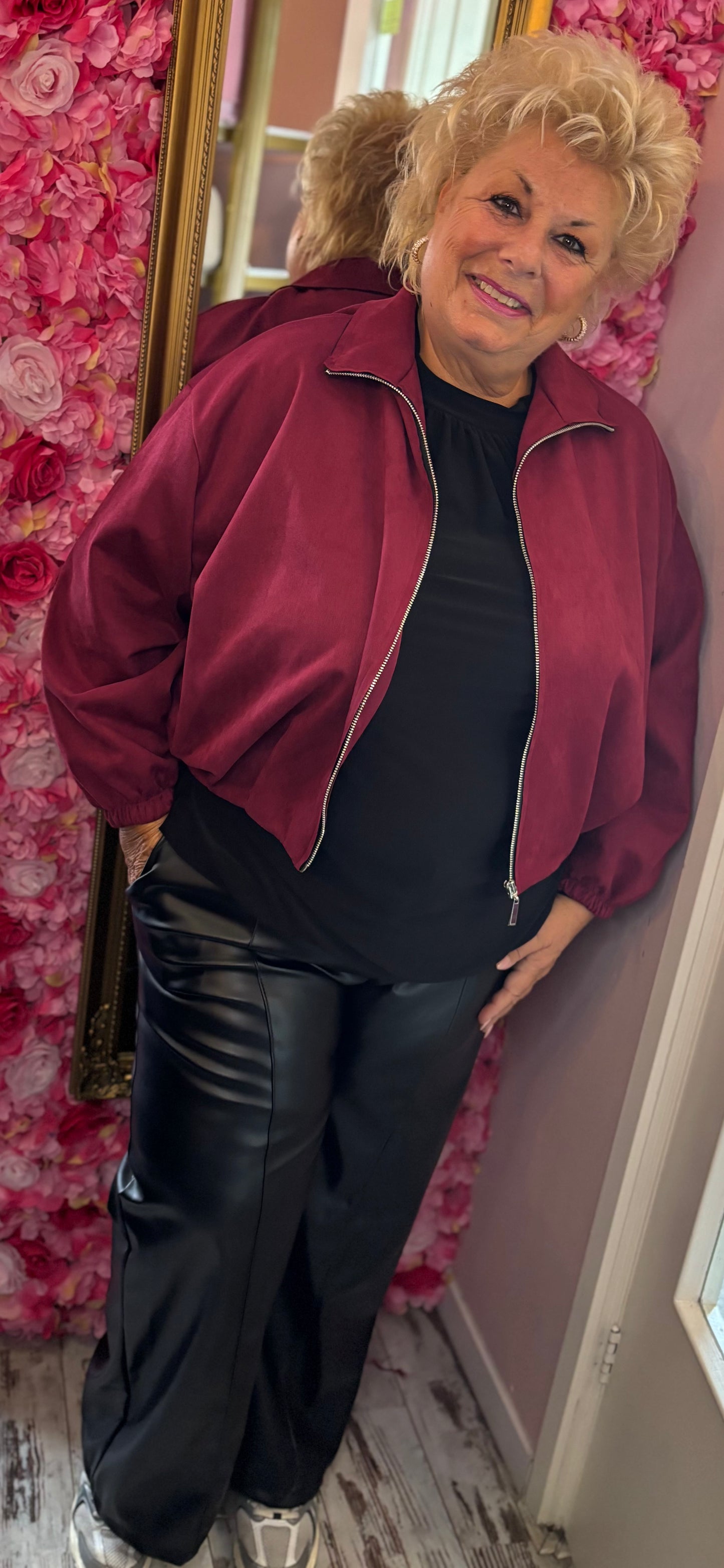 Long Sleeve Travel Zwart Plus Size maat 46 t/m 52