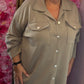 Vest Golden Button Taupe Plus size Maat 48 t/m 54-56