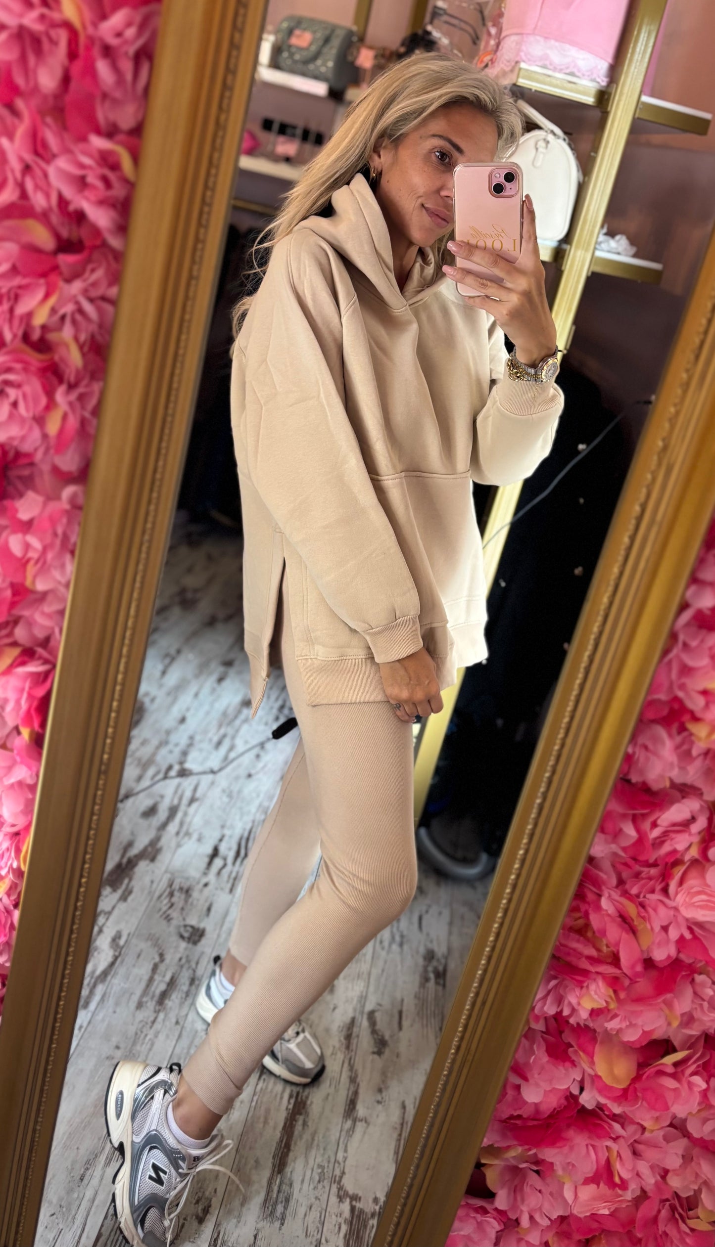 Comfy Set Hoodie Beige tot maat 44