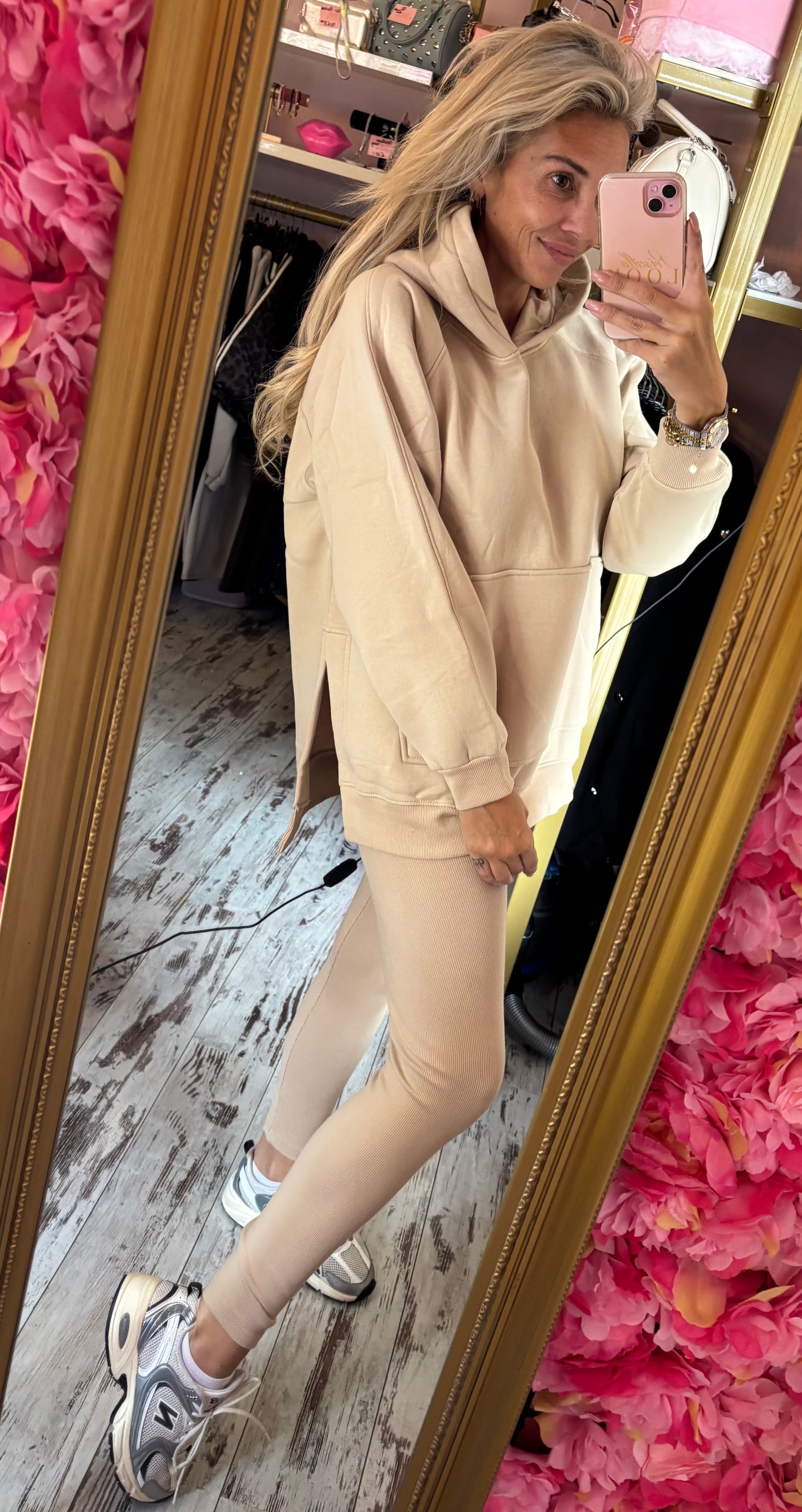 Comfy Set Hoodie Beige tot maat 44