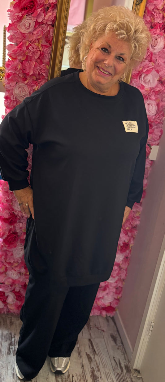 Comfy Set Perfect XXL Zwart Plus Size maat 50 t/m 56-58