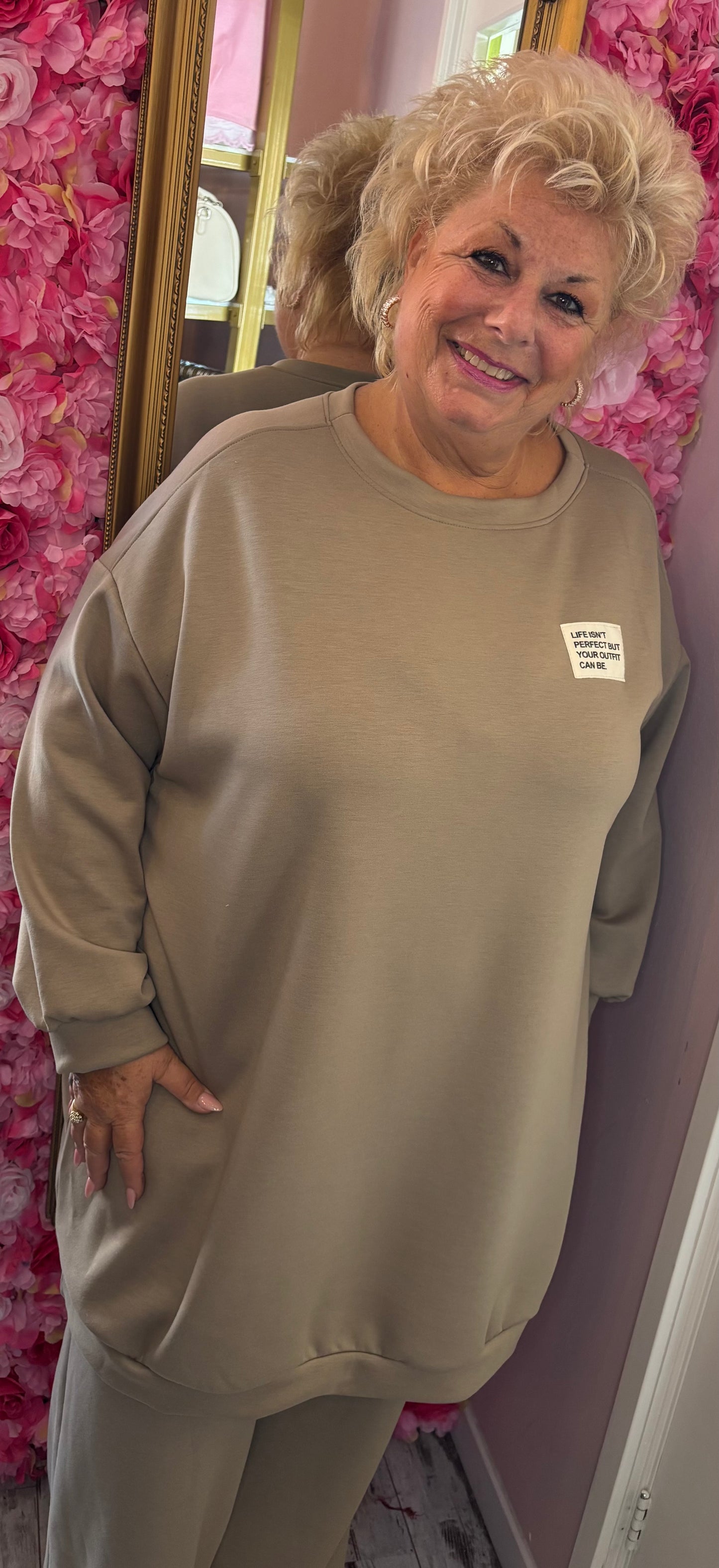 Comfy Set Perfect XXL Taupe Plus Size maat 50 t/m 56-58