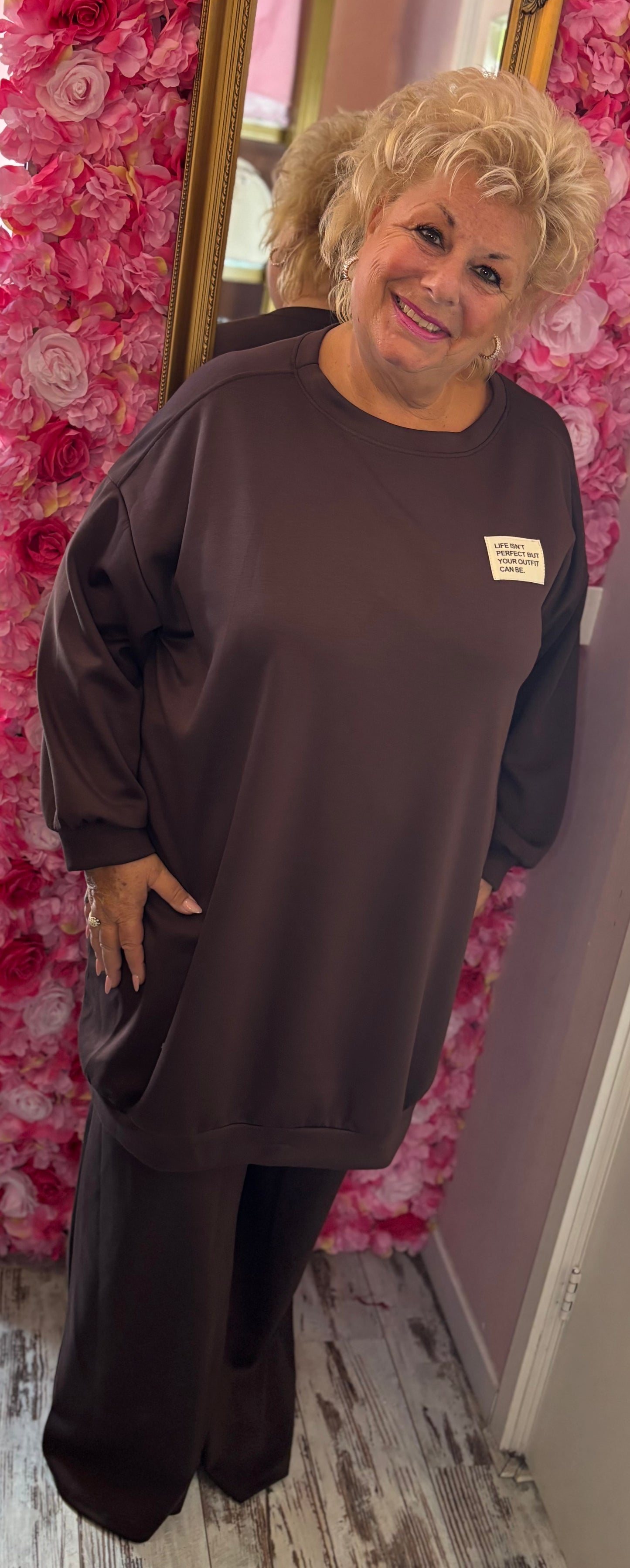 Comfy Set Perfect XXL Bruin Plus Size maat 50 t/m 56-58