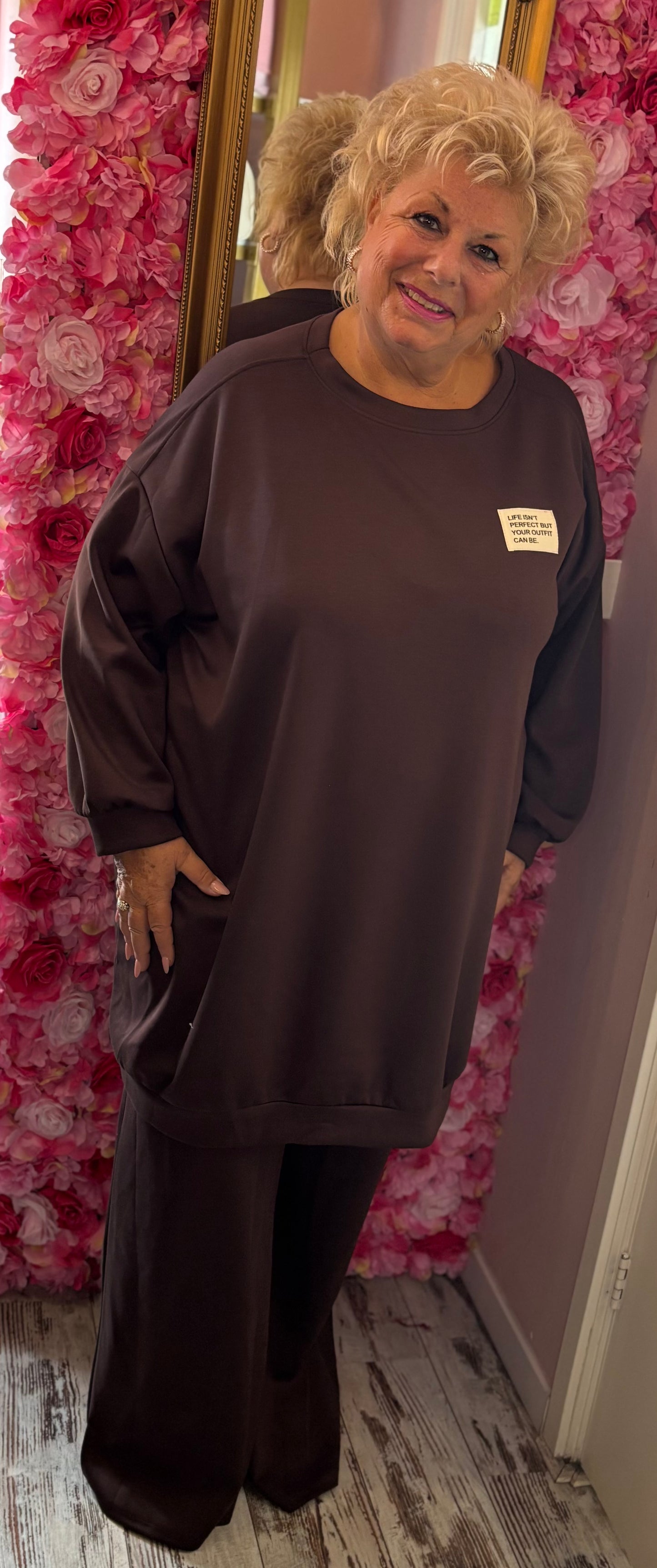 Comfy Set Perfect XXL Bruin Plus Size maat 50 t/m 56-58