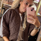 Jacket Puffy Stripe Bruin tot maat 44