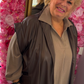 Gilet Leather Look Bruin Plus Size Maat 48 t/m 54