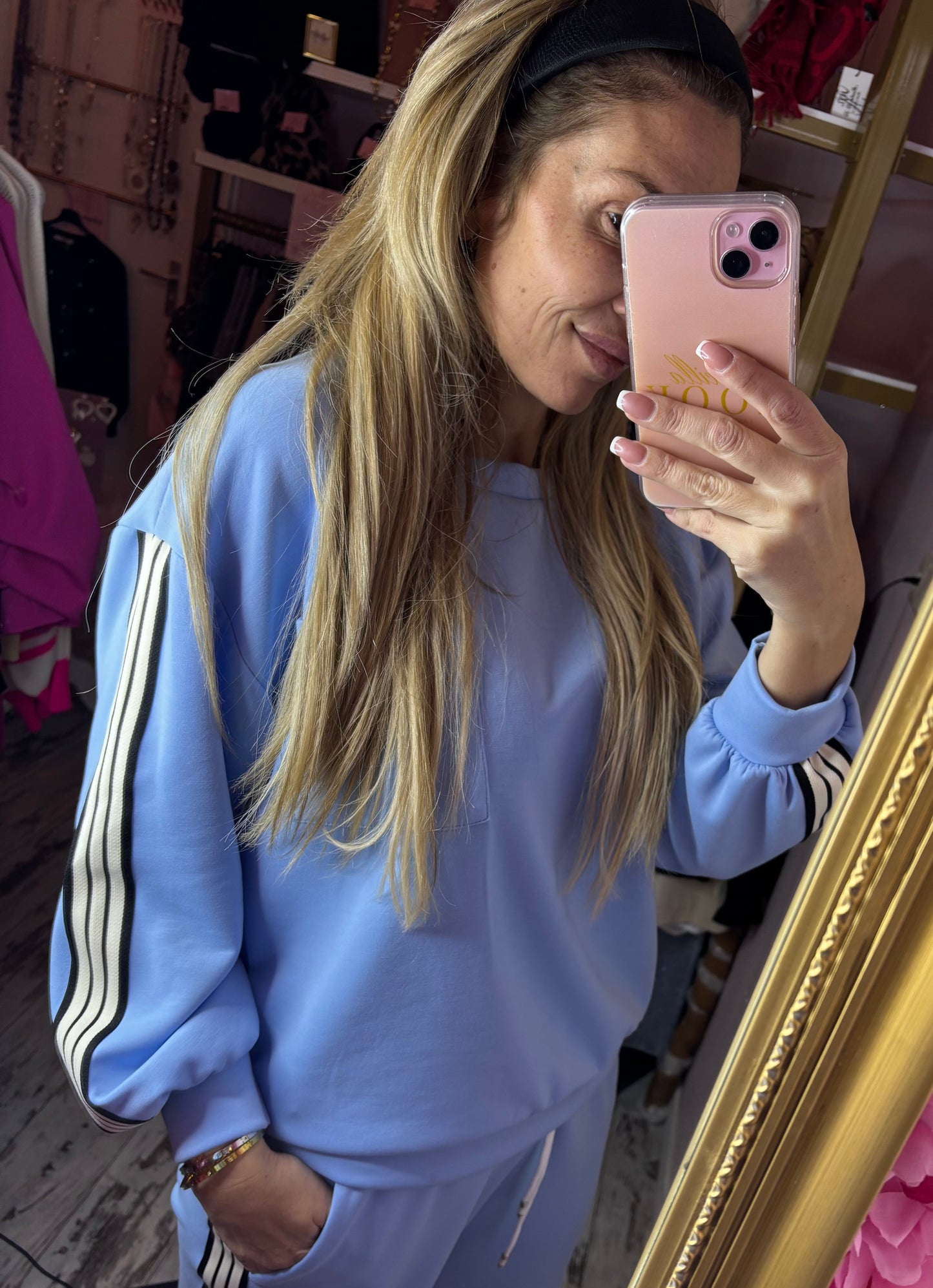 Comfy Set Stripe Blauw tot maat 44