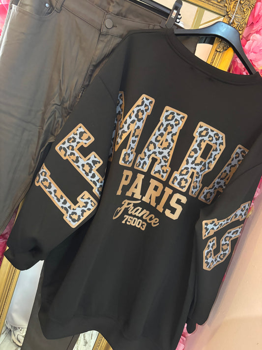 Sweater Paris Zwart Plus Size Maat 46 t/m 52