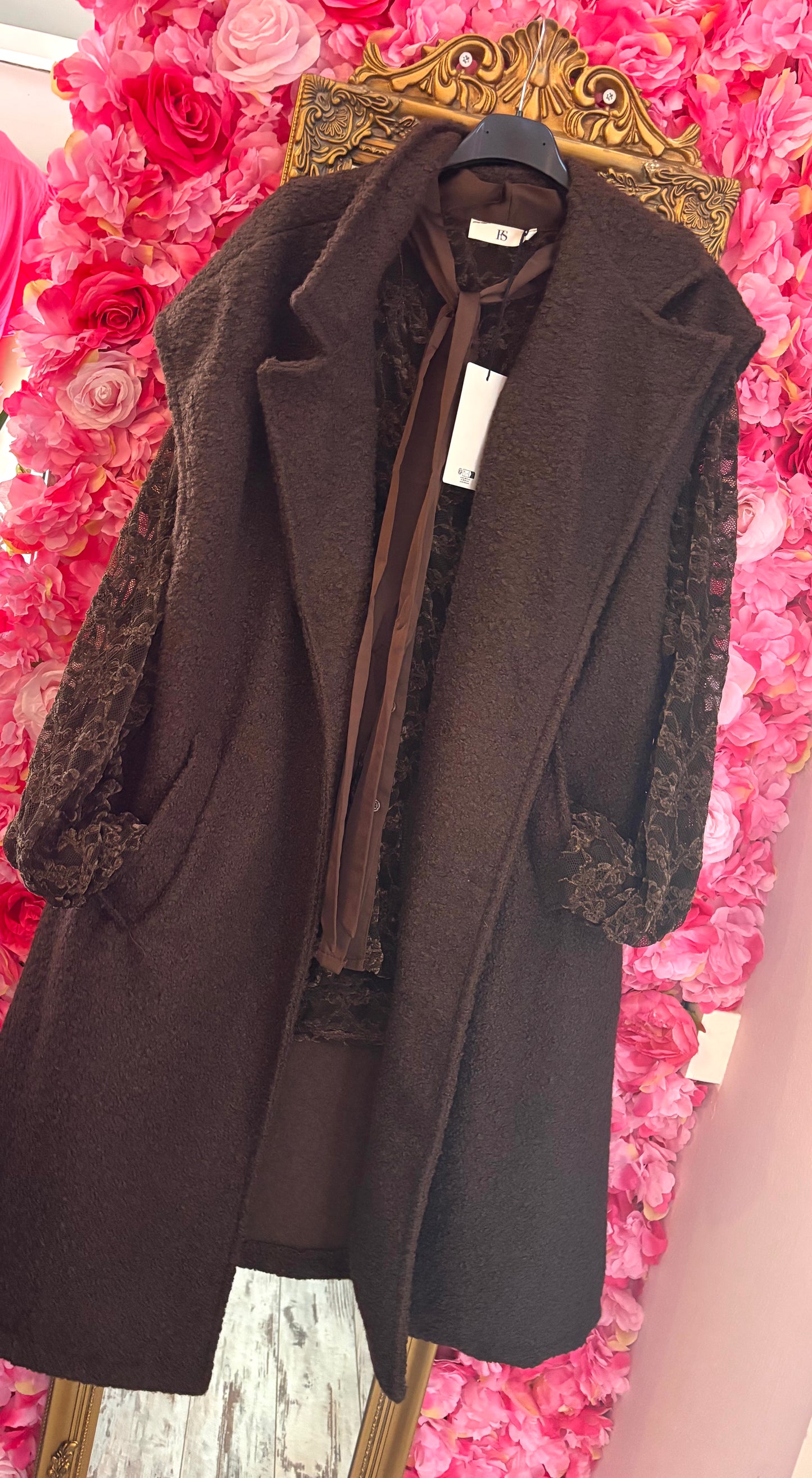 Gilet Boucle Long Bruin Plus Size Maat 48 t/m 54