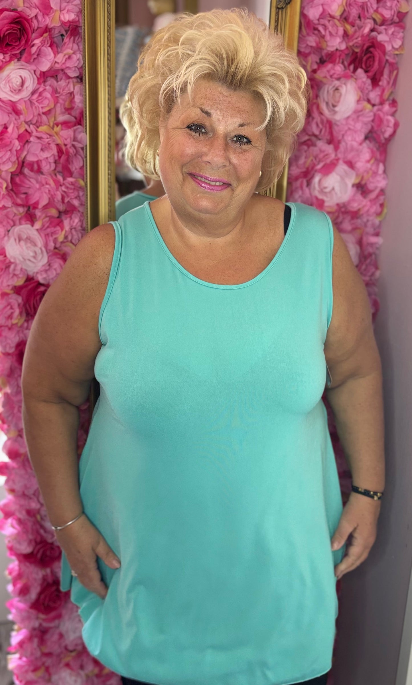 Top Travel Basic Lang Turquoise Plus Size Maat 46 t/m 54
