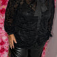 Broek Puff Leather Look Zwart Plus Size Maat 48 t/m 54