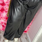 Broek Puff Leather Look Zwart Plus Size Maat 48 t/m 54