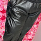 Broek Puff Leather Look Zwart Plus Size Maat 48 t/m 54