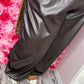 Broek Puff Leather Look Bruin Plus Size Maat 48t/m 54
