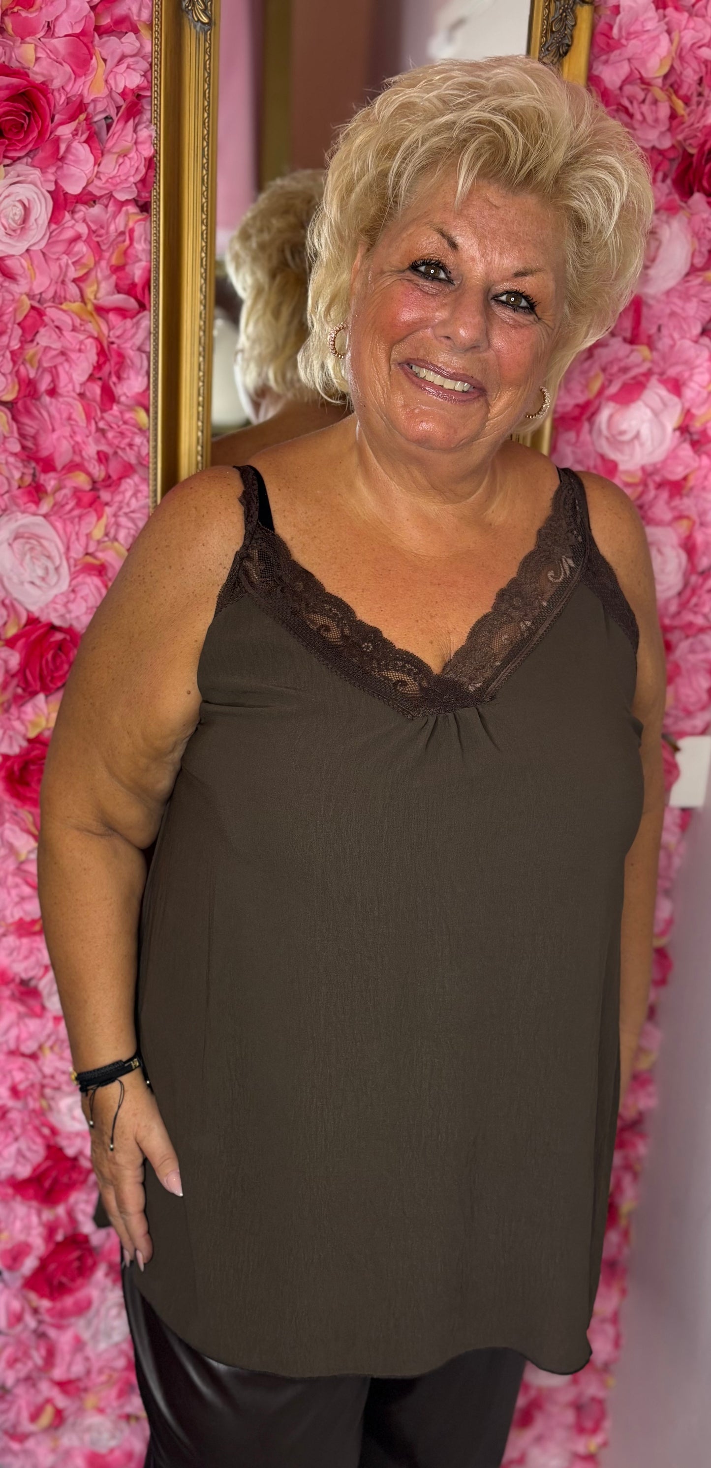 Top Chique Bruin Plus Size Maat 48 t/m 54