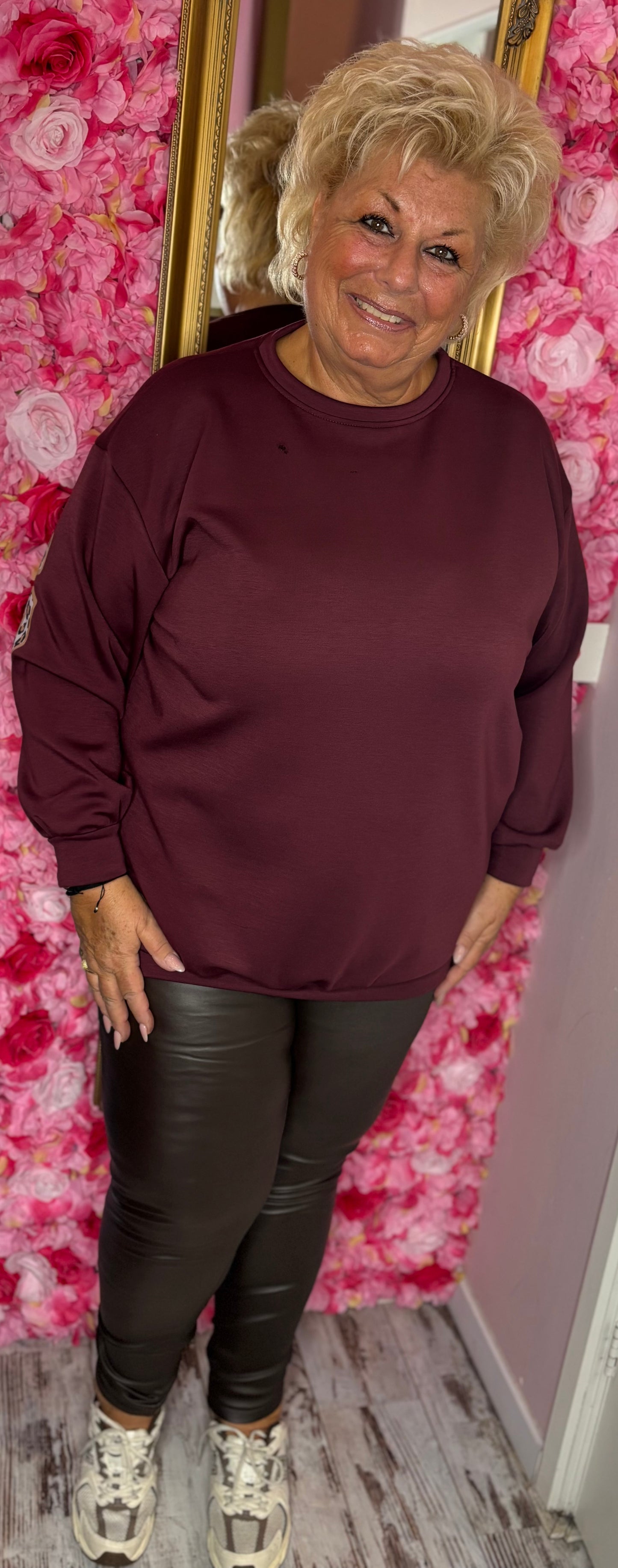Sweater Paris Bordeaux Plus Size Maat 46 t/m 52