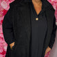 Gilet Boucle Long Zwart Plus Size Maat 48 t/m 54