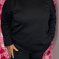 Comfy Set V-Neck Zwart Plus Size maat 46 t/m 52