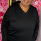 Comfy Set V-Neck Zwart Plus Size maat 46 t/m 52