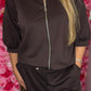 Comfy Set Cozy Zip Bruin Plus Size maat 46 t/m 50