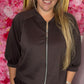 Comfy Set Cozy Zip Bruin Plus Size maat 46 t/m 50