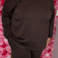 Comfy Set V-Neck Bruin Plus Size maat 46 t/m 52
