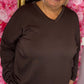 Comfy Set V-Neck Bruin Plus Size maat 46 t/m 52